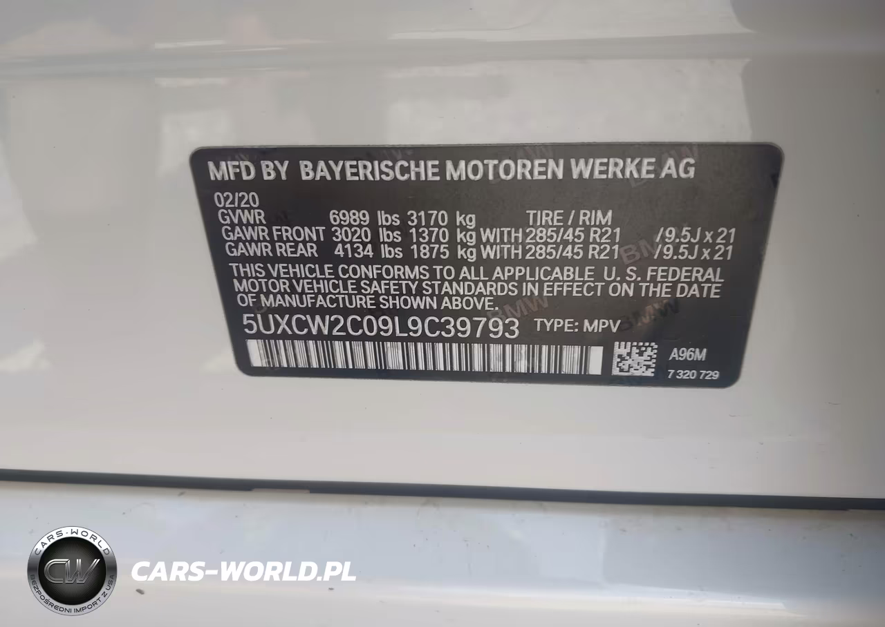 2020 BMW X7 xDrive40I VIN:5UXCW2C09L9C39793 - 9