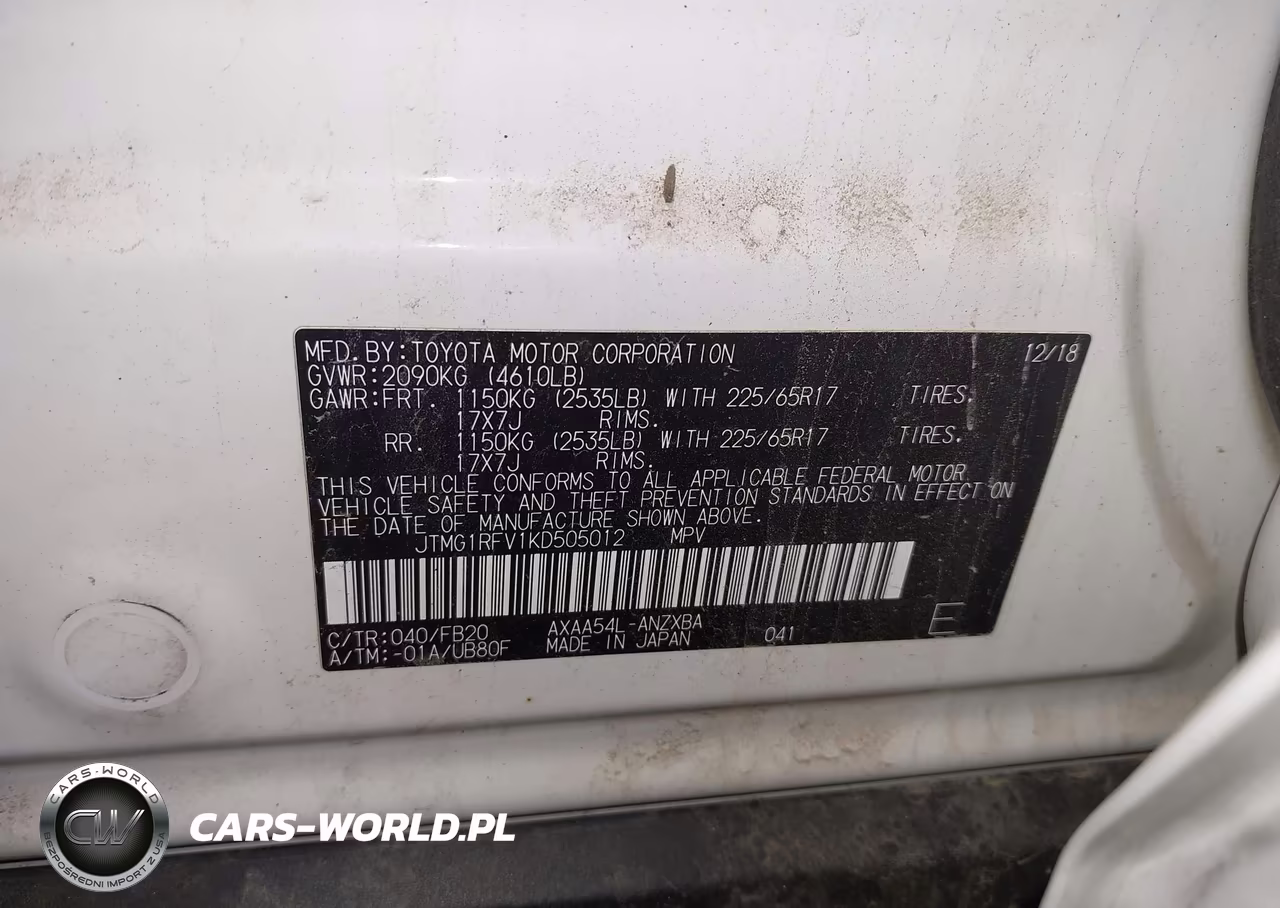 2019 Toyota Rav4 Le VIN:JTMG1RFV1KD505012 - 9