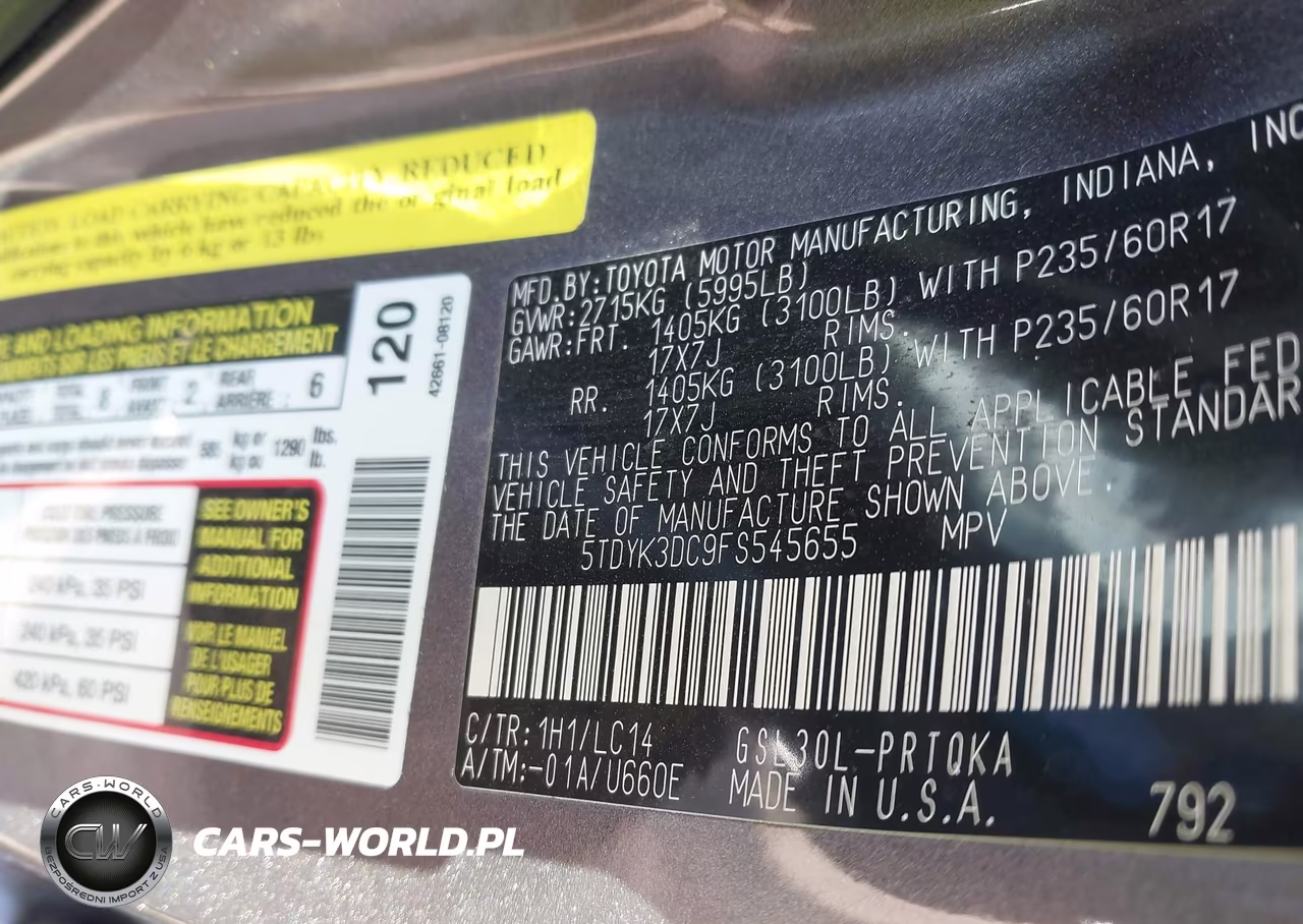 2015 Toyota Sienna Xle 8 Passenger VIN:5TDYK3DC9FS545655 - 9
