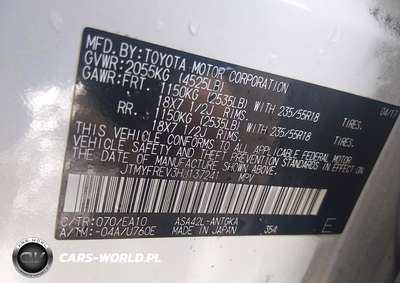 2017 Toyota Rav4 Limited VIN:JTMYFREV3HJ137241 - 9