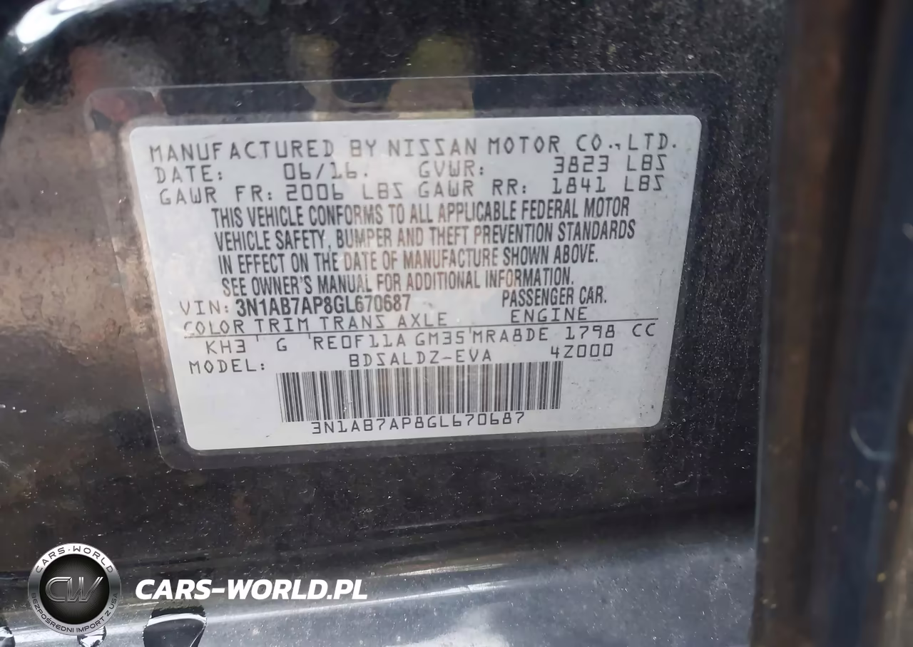 2016 Nissan Sentra Sv VIN:3N1AB7AP8GL670687 - 9
