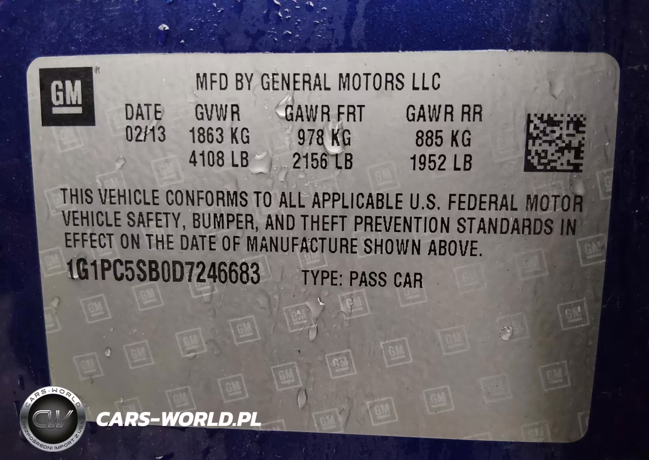2013 Chevrolet Cruze 1Lt Auto VIN:1G1PC5SB0D7246683 - 9