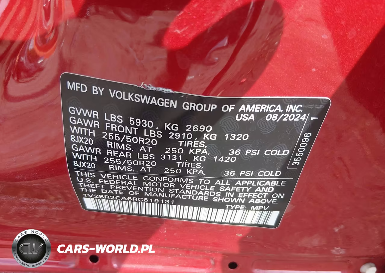 2024 Volkswagen Atlas 2.0T Sel VIN:1V2BR2CA6RC619131 - 9