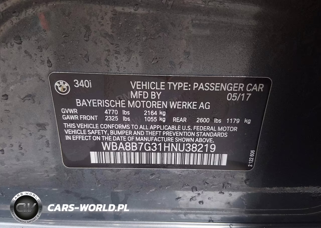 2017 BMW 340I xDrive VIN:WBA8B7G31HNU38219 - 9
