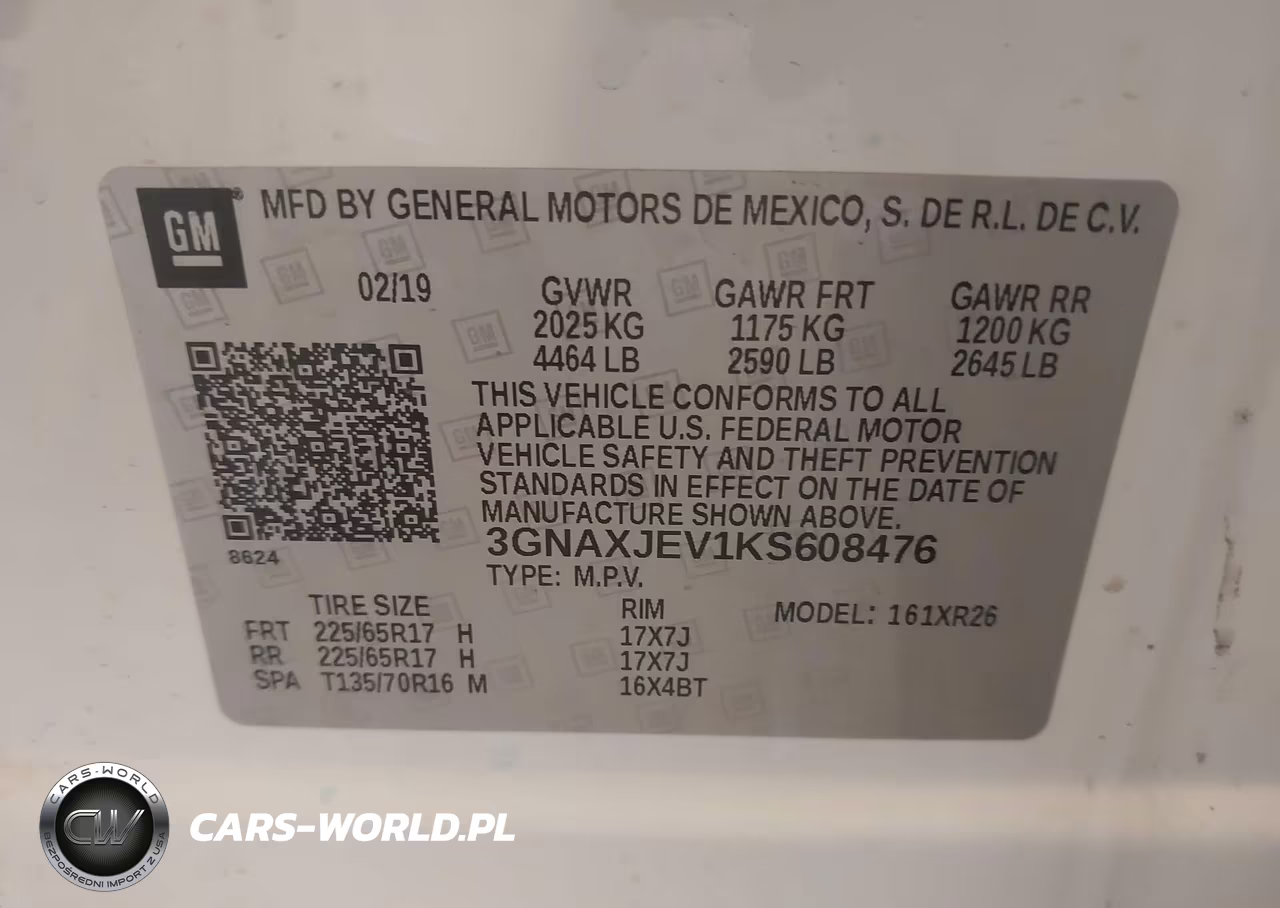 2019 Chevrolet Equinox Lt VIN:3GNAXJEV1KS608476 - 9