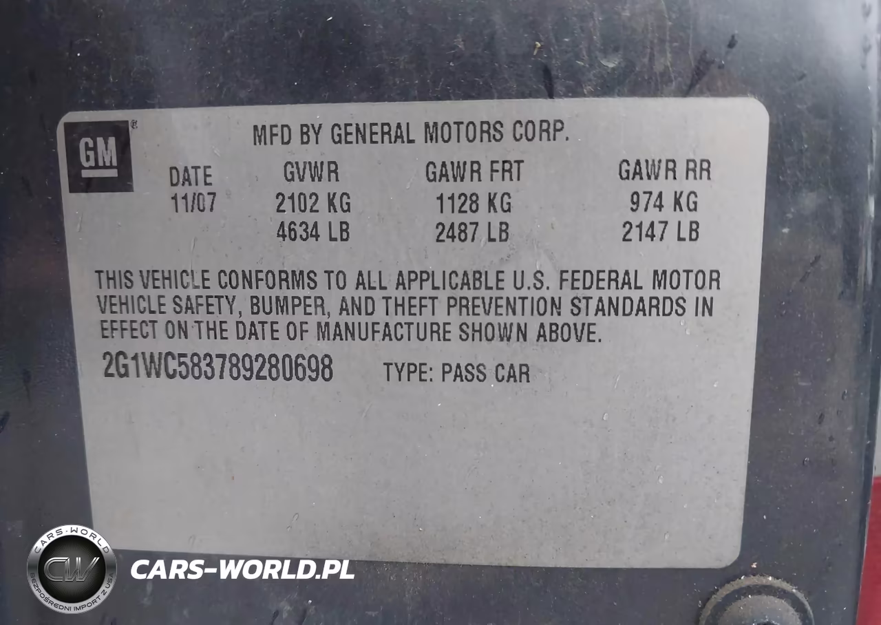 2008 Chevrolet Impala Lt VIN:2G1WC583789280698 - 9