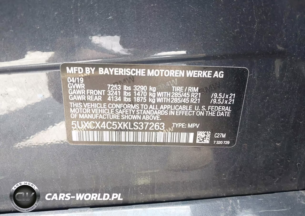 2019 BMW X7 xDrive50I VIN:5UXCX4C5XKLS37263 - 9