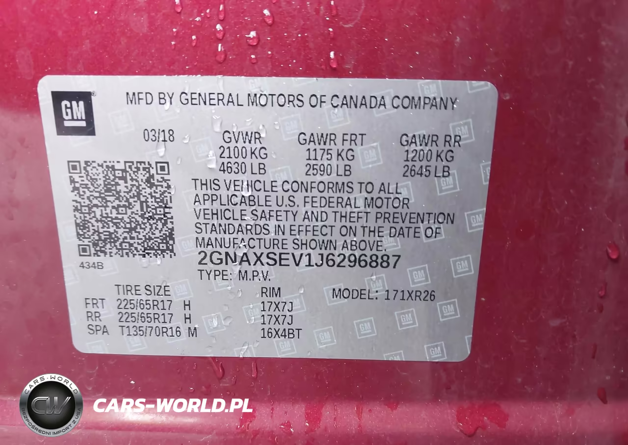 2018 Chevrolet Equinox Lt VIN:2GNAXSEV1J6296887 - 9