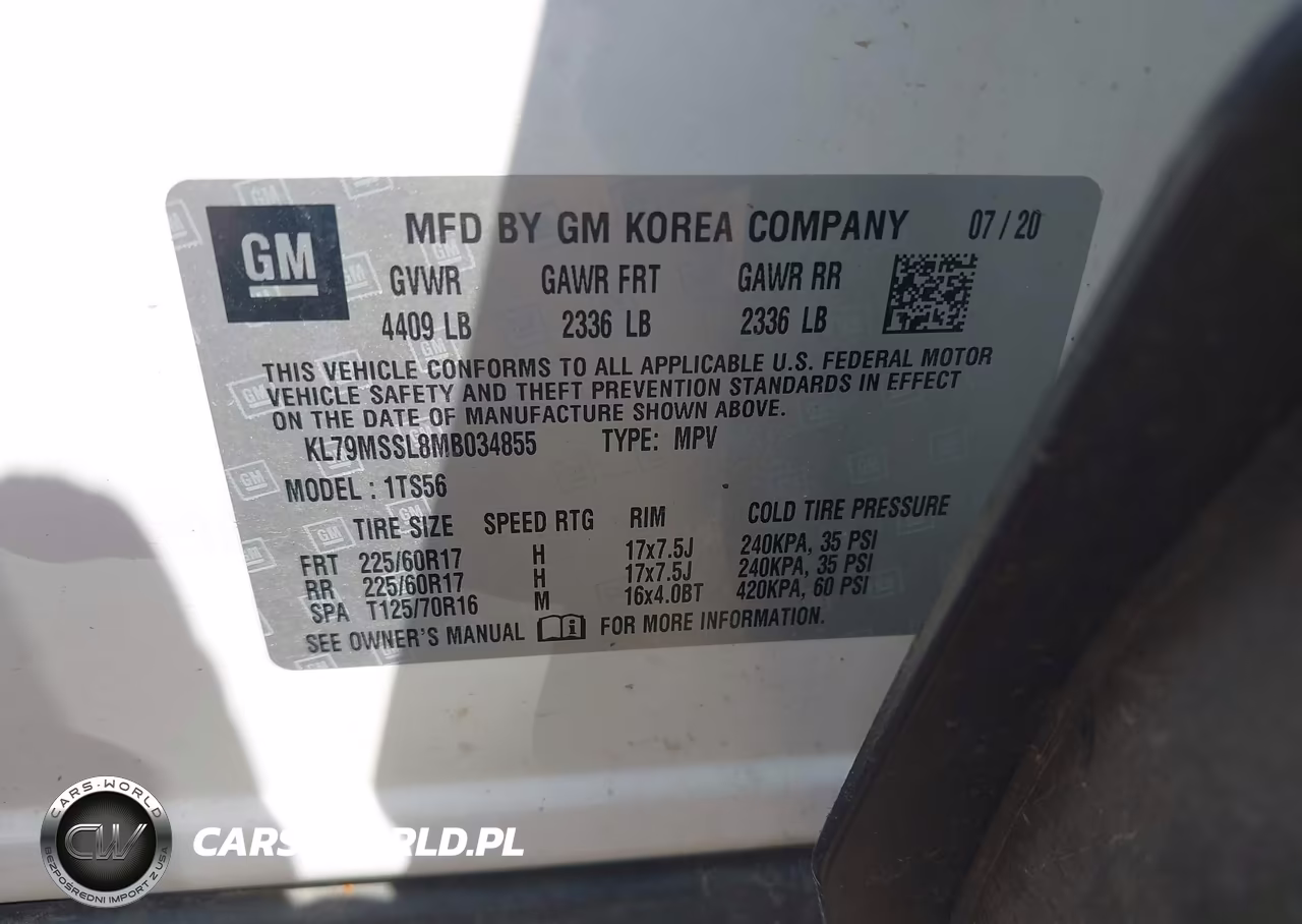 2021 Chevrolet Trailblazer Awd Activ VIN:KL79MSSL8MB034855 - 9