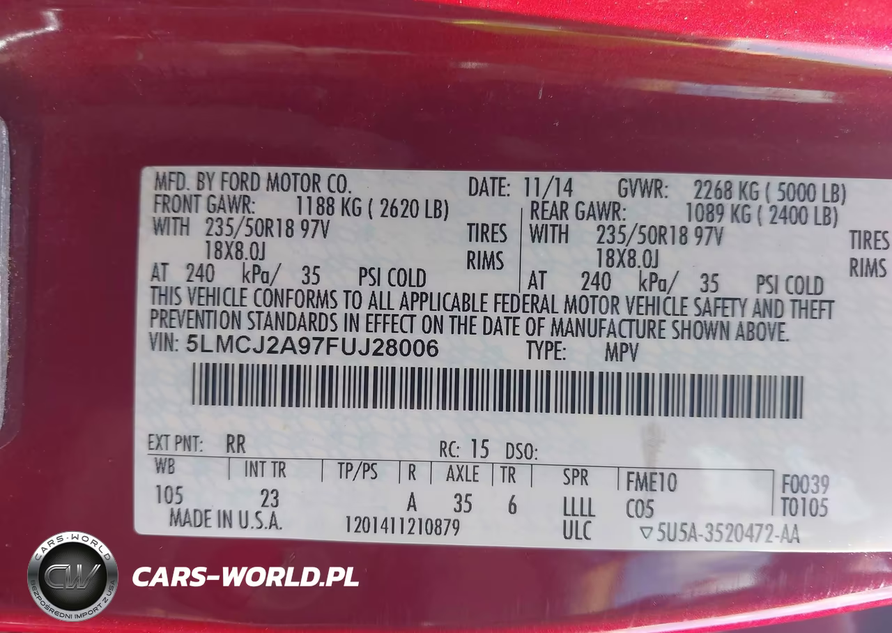 2015 Lincoln Mkc VIN:5LMCJ2A97FUJ28006 - 9