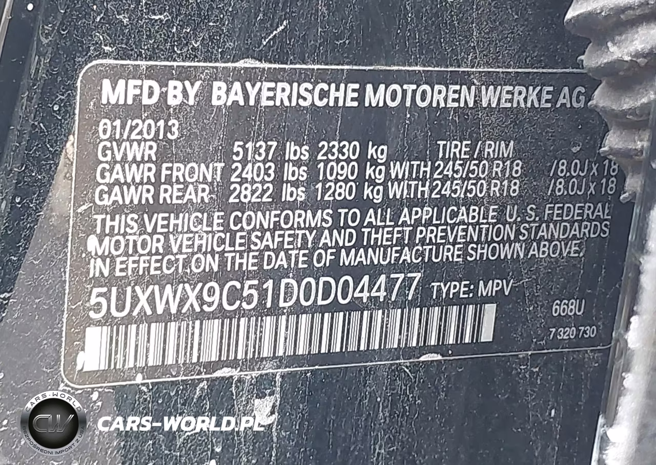 2013 BMW X3 xDrive28I VIN:5UXWX9C51D0D04477 - 9