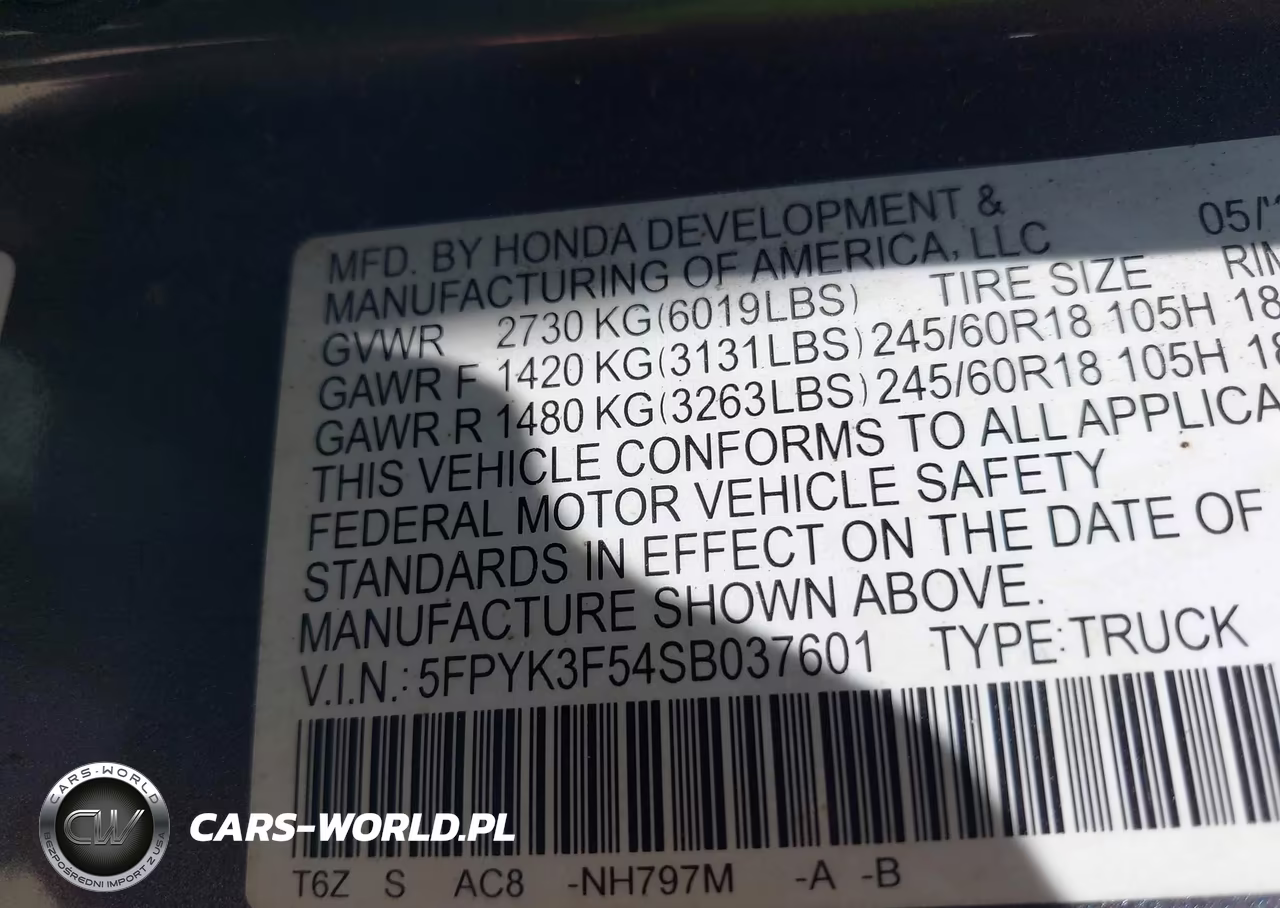 2025 Honda Ridgeline Rtl VIN:5FPYK3F54SB037601 - 9