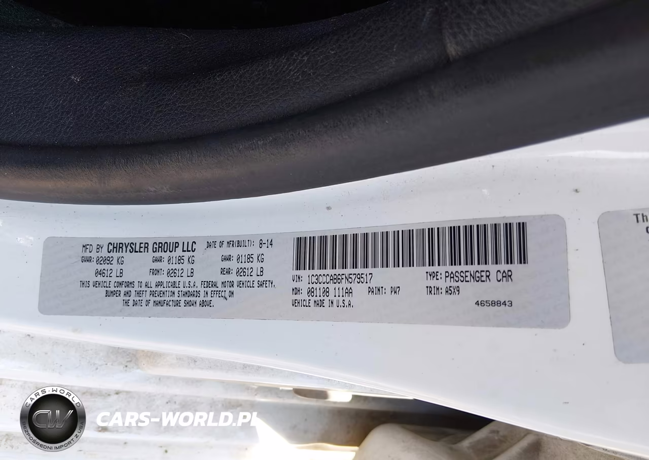 2015 Chrysler 200 Limited VIN:1C3CCCAB6FN579517 - 9
