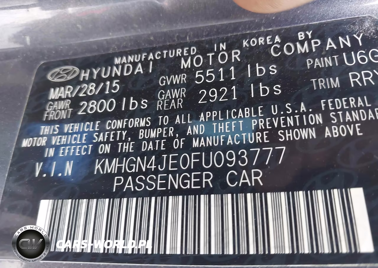 2015 Hyundai Genesis 3.8 VIN:KMHGN4JE0FU093777 - 9