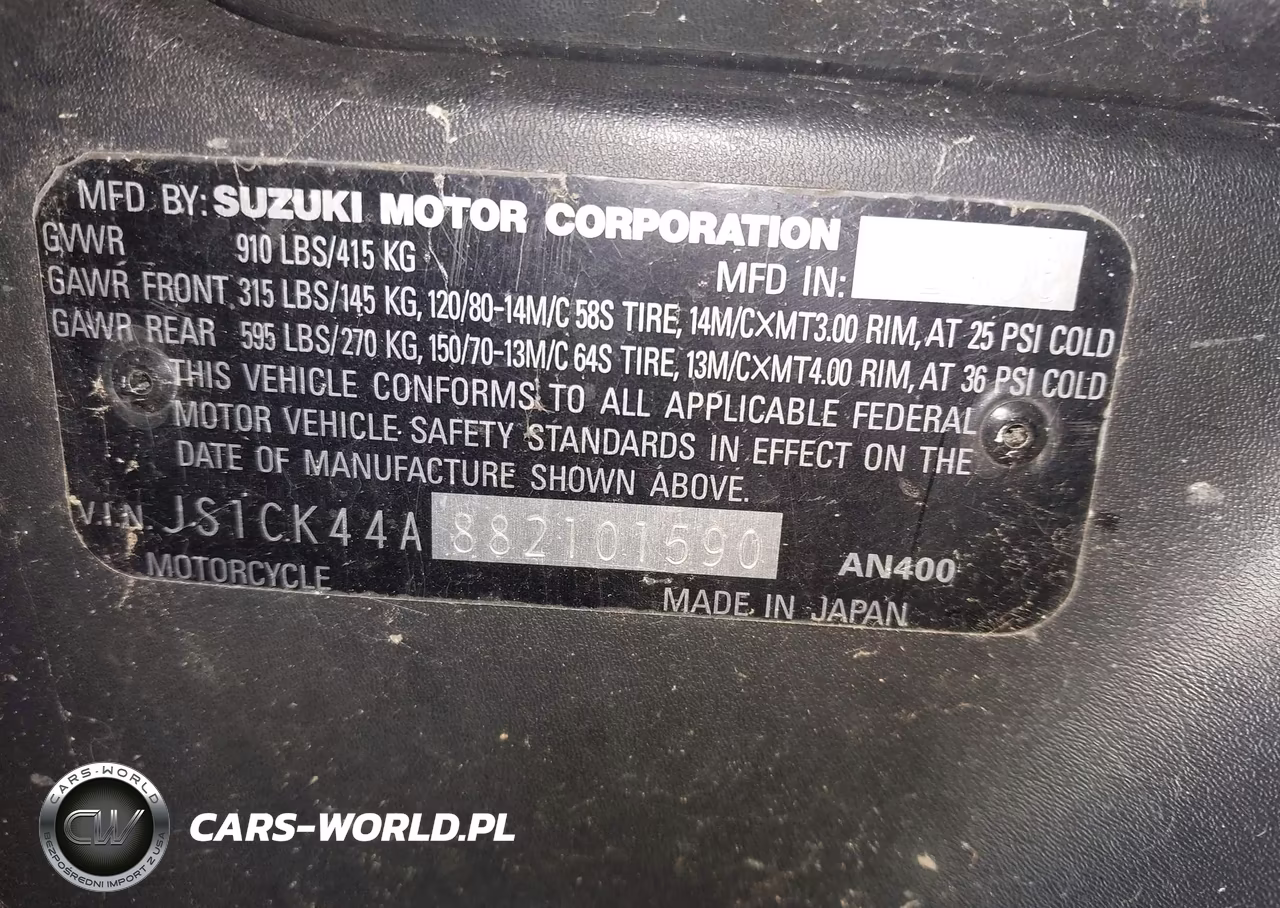 2008 Suzuki An400 VIN:JS1CK44A882101590 - 10