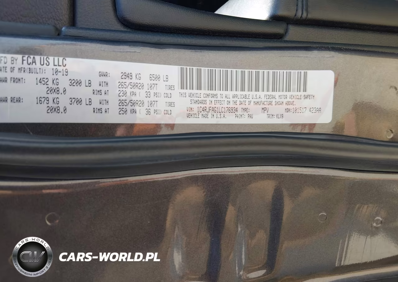 2020 Jeep Grand Cherokee Altitude 4X4 VIN:1C4RJFAG1LC176934 - 9