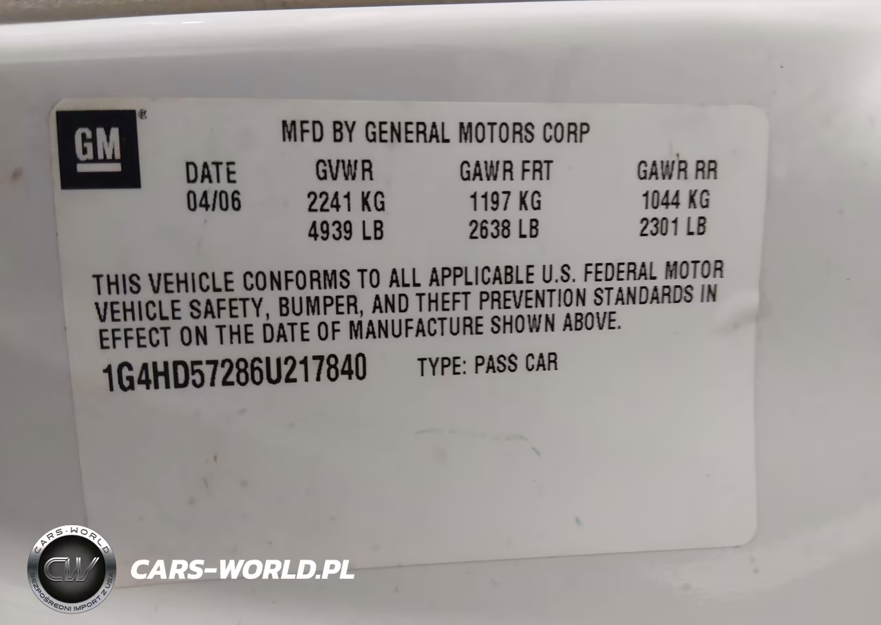 2006 Buick Lucerne Cxl VIN:1G4HD57286U217840 - 9