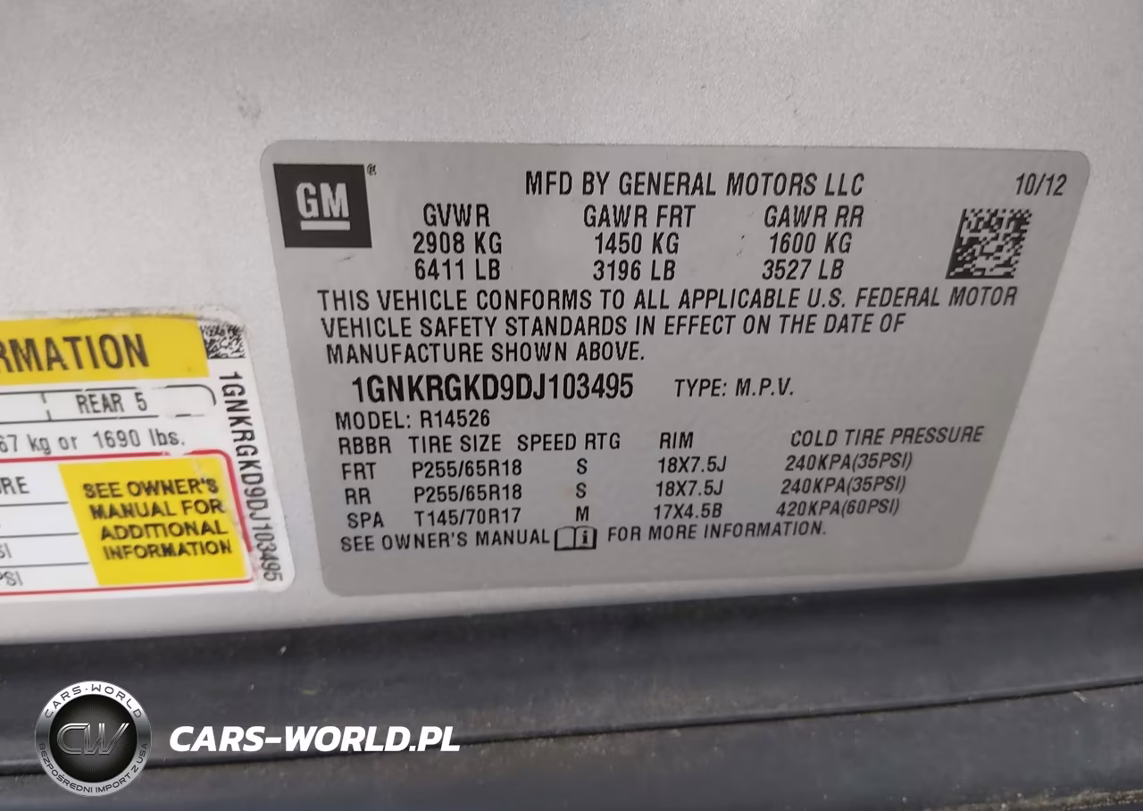 2013 Chevrolet Traverse 1Lt VIN:1GNKRGKD9DJ103495 - 9