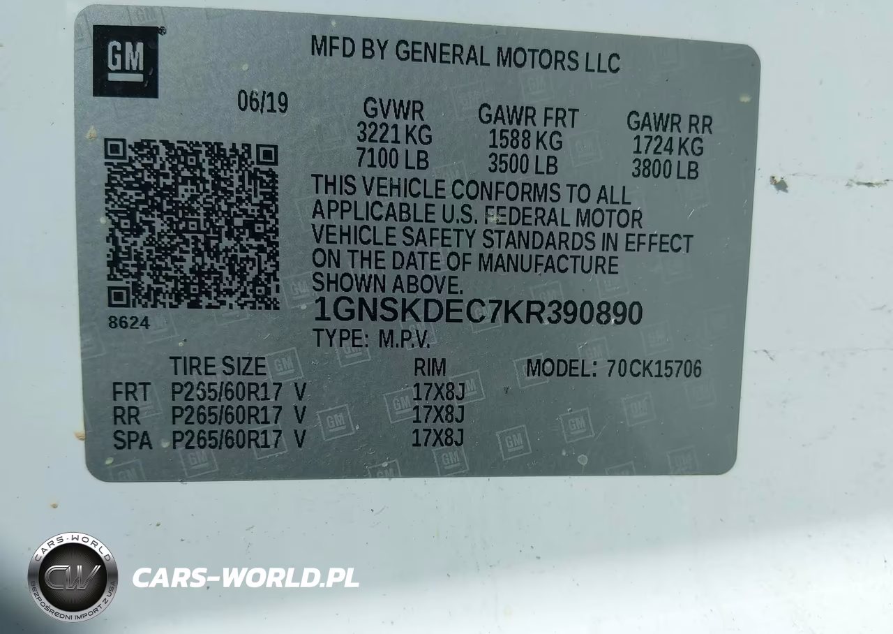 2019 Chevrolet Tahoe Commercial Fleet VIN:1GNSKDEC7KR390890 - 9