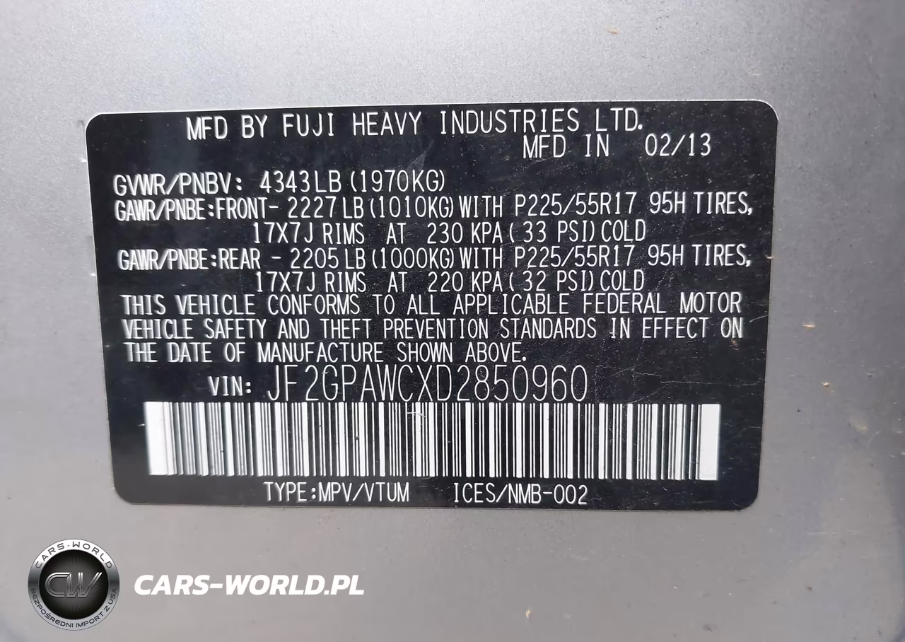 2013 Subaru Xv Crosstrek 2.0I Premium VIN:JF2GPAWCXD2850960 - 9