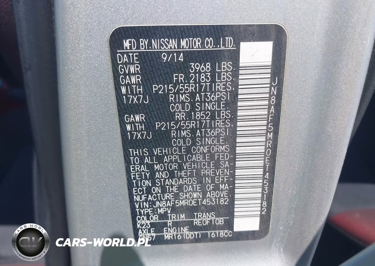 2014 Nissan Juke Sv VIN:JN8AF5MR0ET453182 - 9