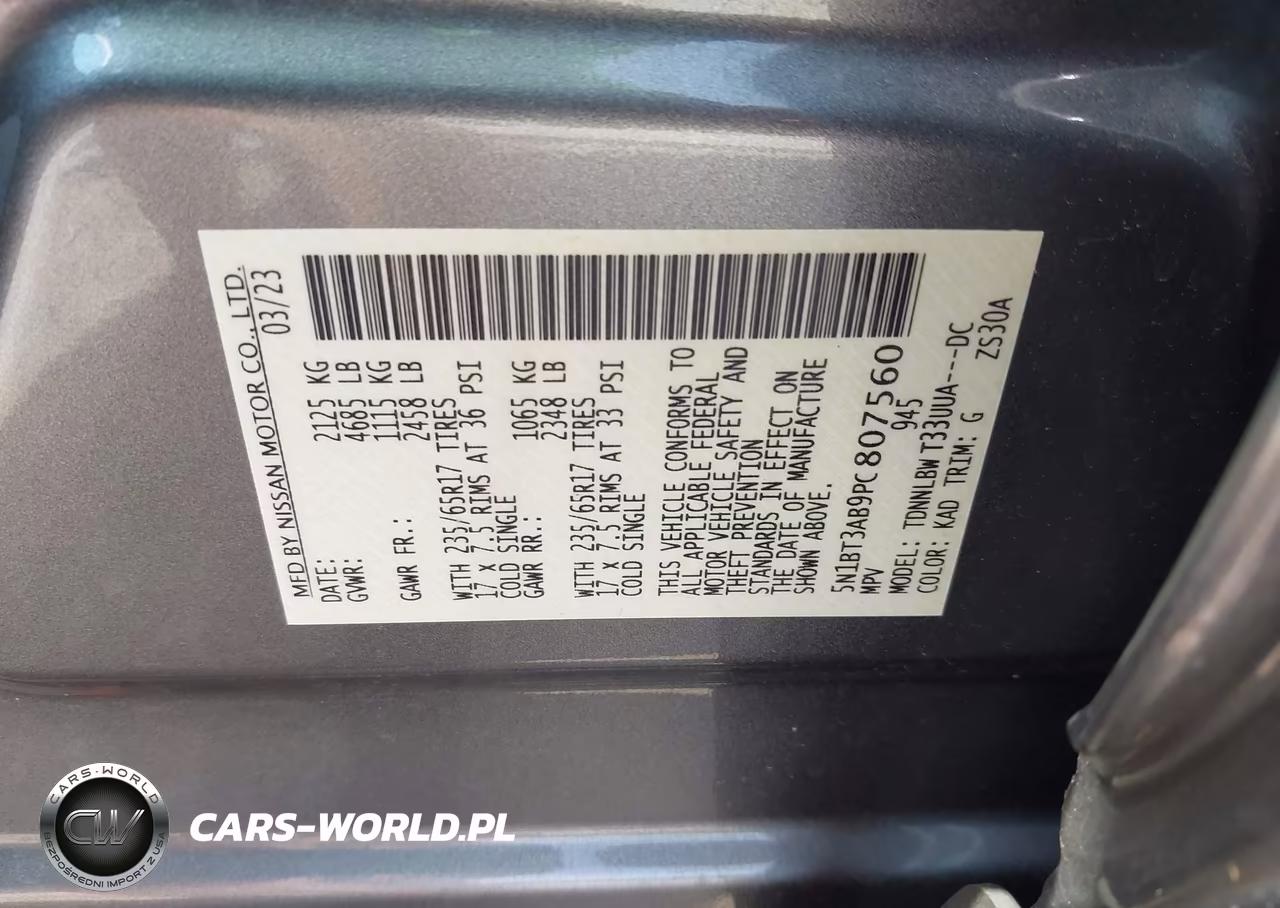 2023 Nissan Rogue S Intelligent Awd VIN:5N1BT3AB9PC807560 - 9