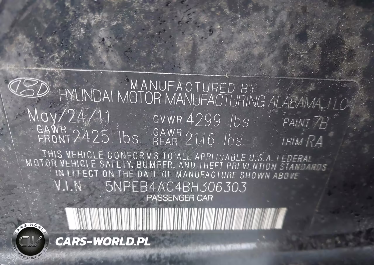 2011 Hyundai Sonata Gls VIN:5NPEB4AC4BH306303 - 9