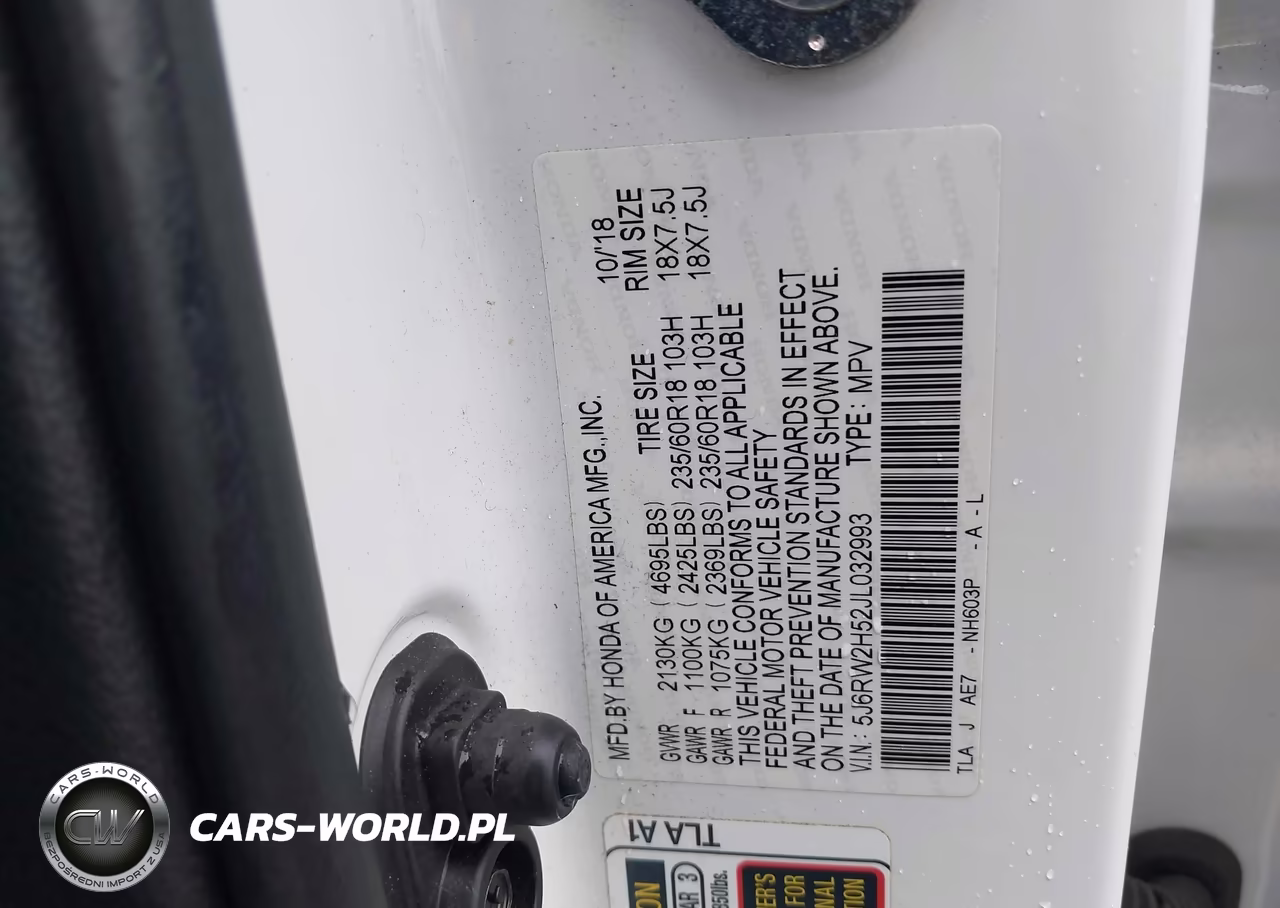 2018 Honda Cr-V Ex VIN:5J6RW2H52JL032993 - 9