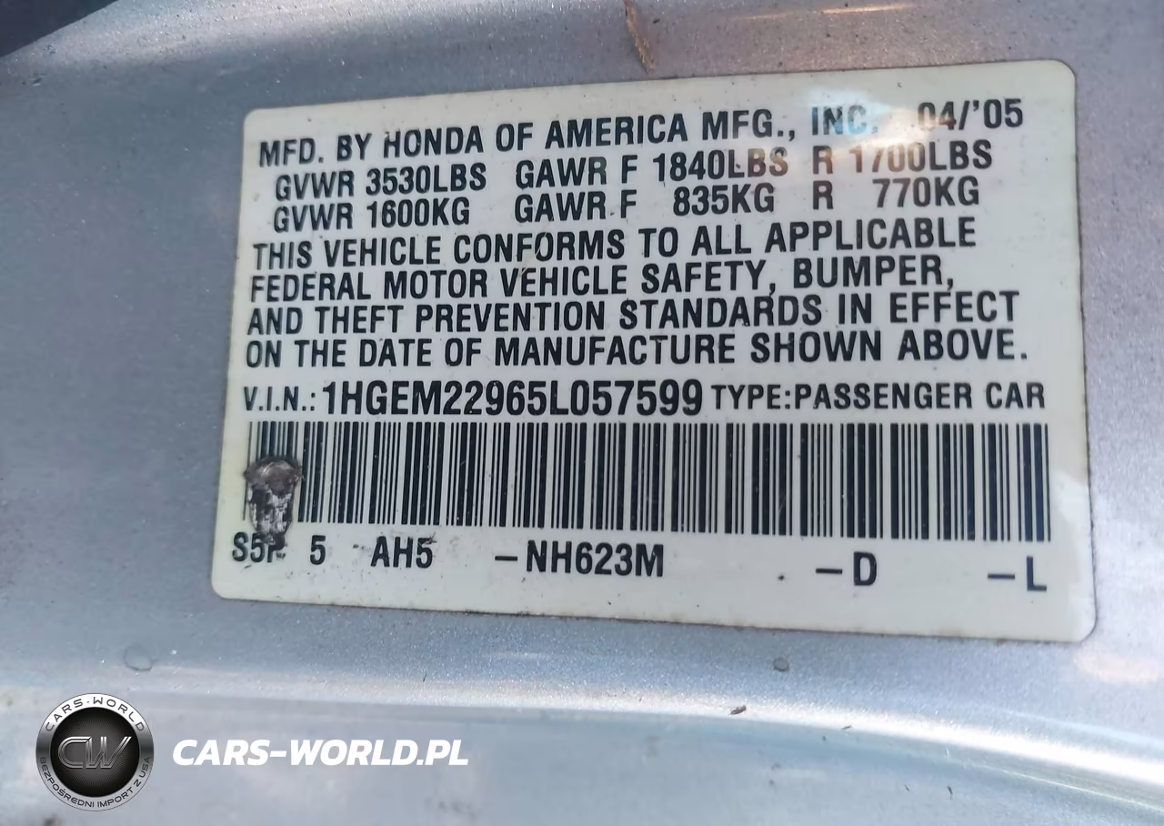 2001 Honda Civic VIN:1HGEM22965L057599 - 9