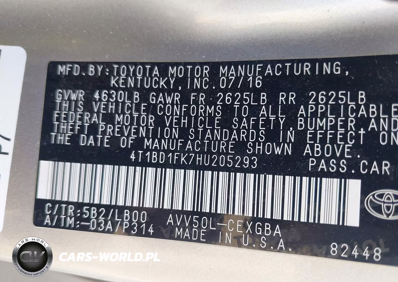 2017 Toyota Camry Hybrid Xle VIN:4T1BD1FK7HU205293 - 9