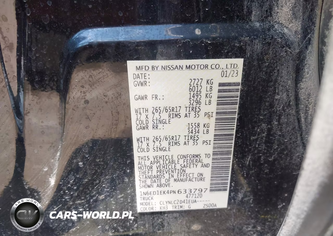 2023 Nissan Frontier Sv 4X4 VIN:1N6ED1EK4PN633797 - 9