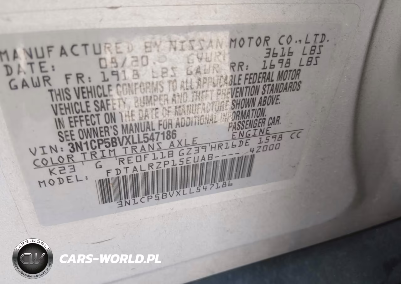2020 Nissan Kicks S Xtronic Cvt VIN:3N1CP5BVXLL547186 - 9
