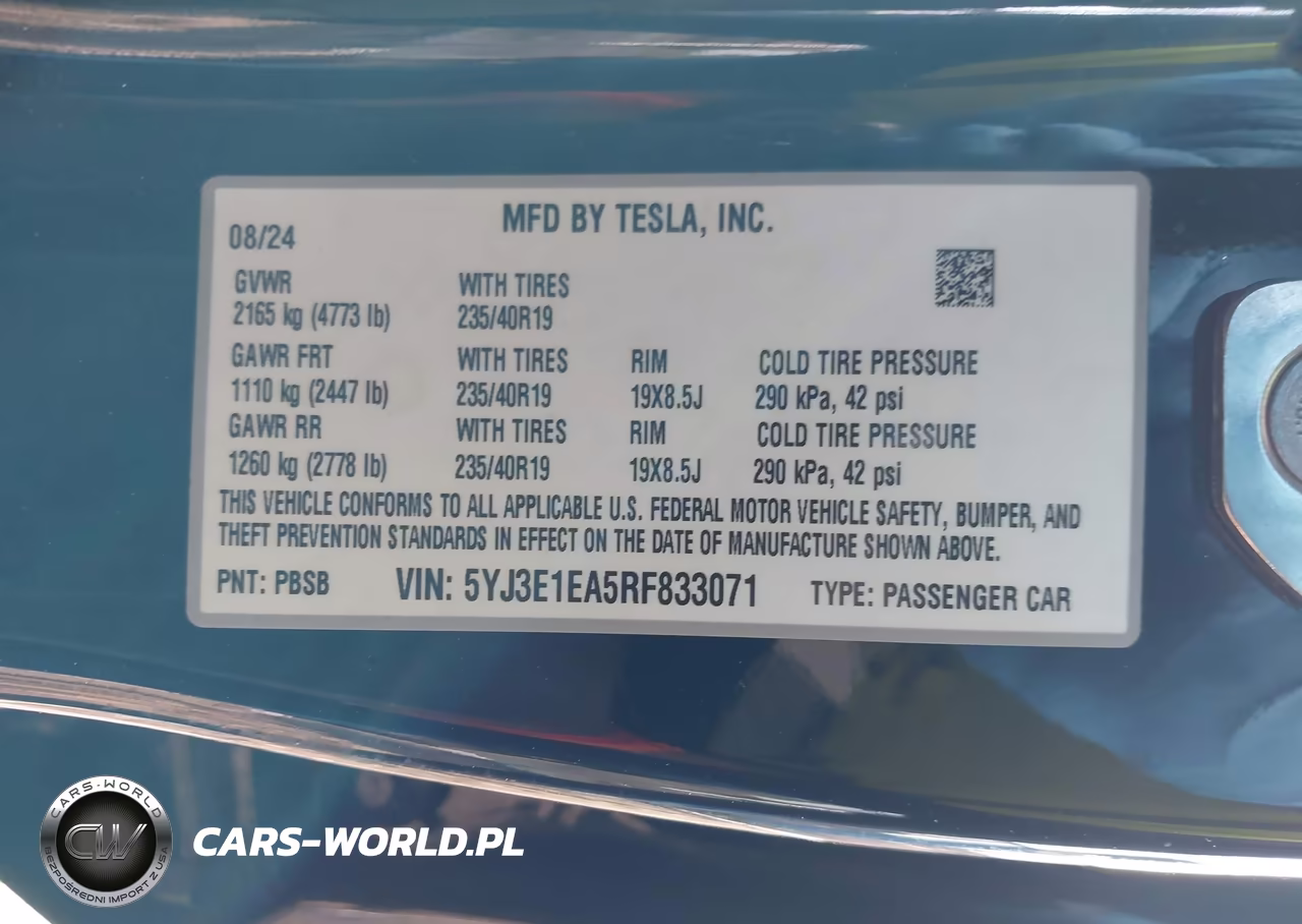 2024 Tesla Model 3 Long Range Dual Motor All-Wheel Drive-Rear-Wheel Drive VIN:5YJ3E1EA5RF833071 - 9