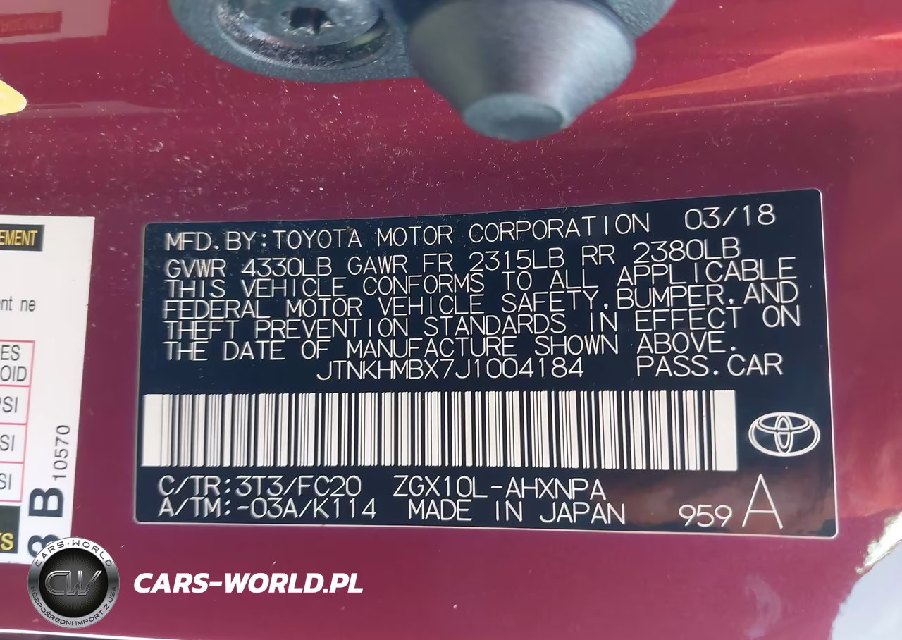 2018 Toyota C-Hr Xle VIN:JTNKHMBX7J1004184 - 9