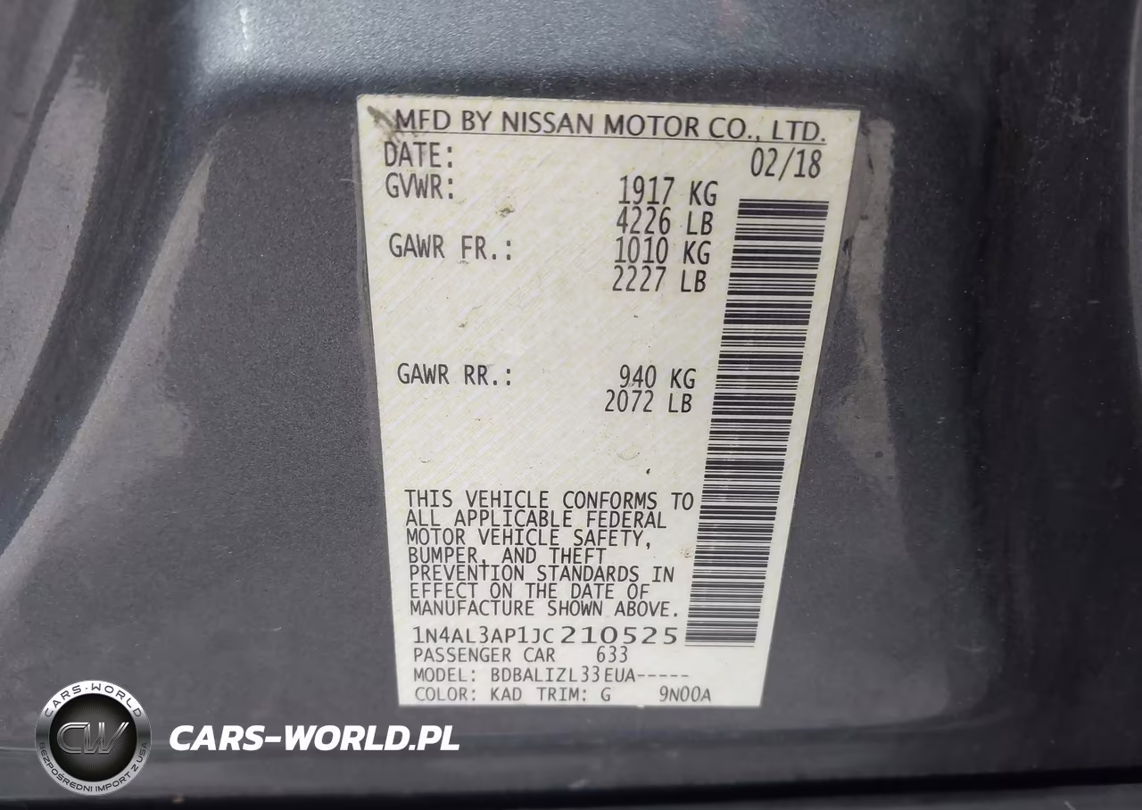 2018 Nissan Altima 2.5 Sv VIN:1N4AL3AP1JC210525 - 9