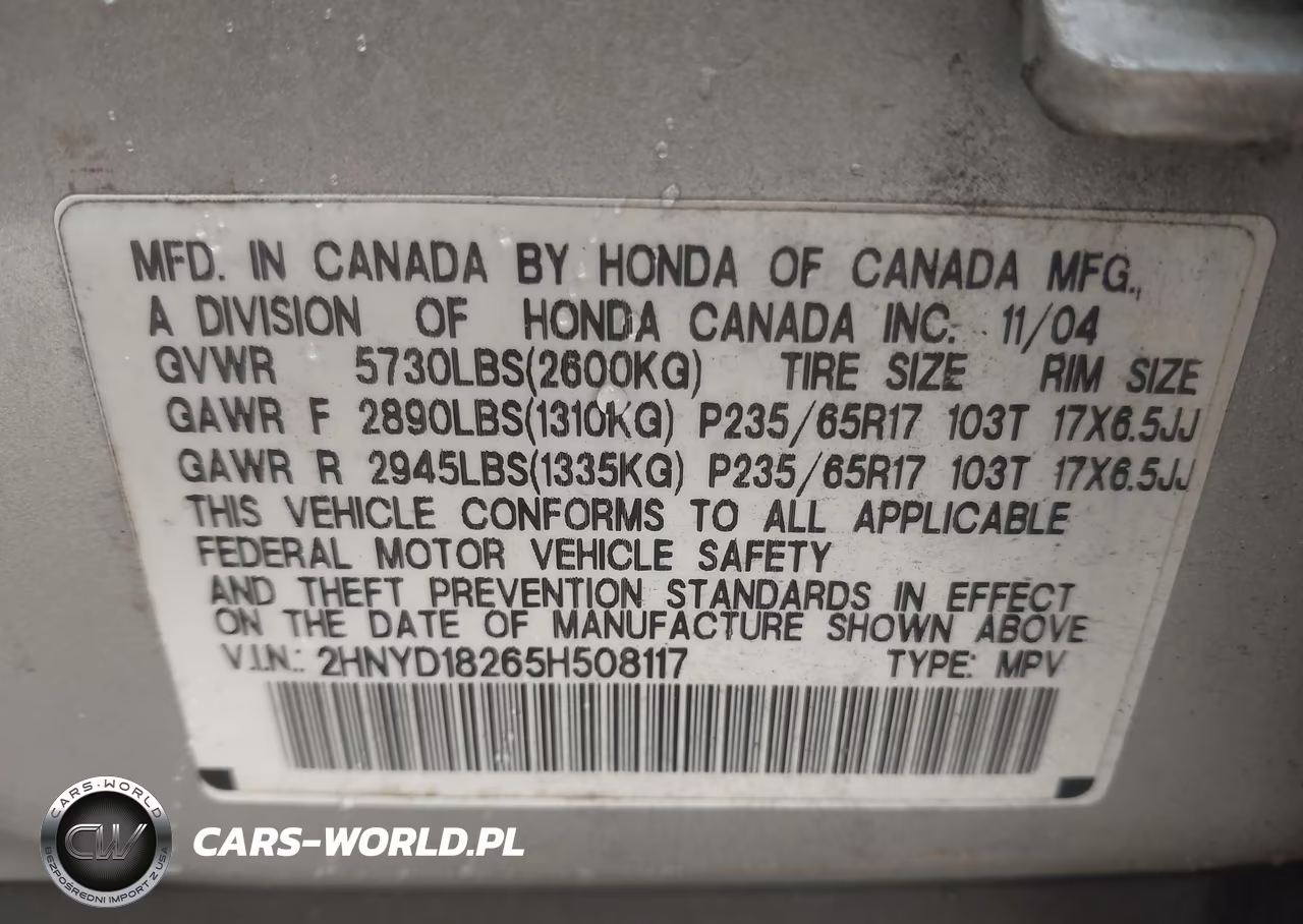 2005 Acura Mdx VIN:2HNYD18265H508117 - 9