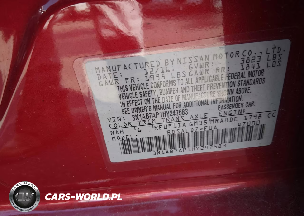 2017 Nissan Sentra Sv VIN:3N1AB7AP1HY247583 - 9