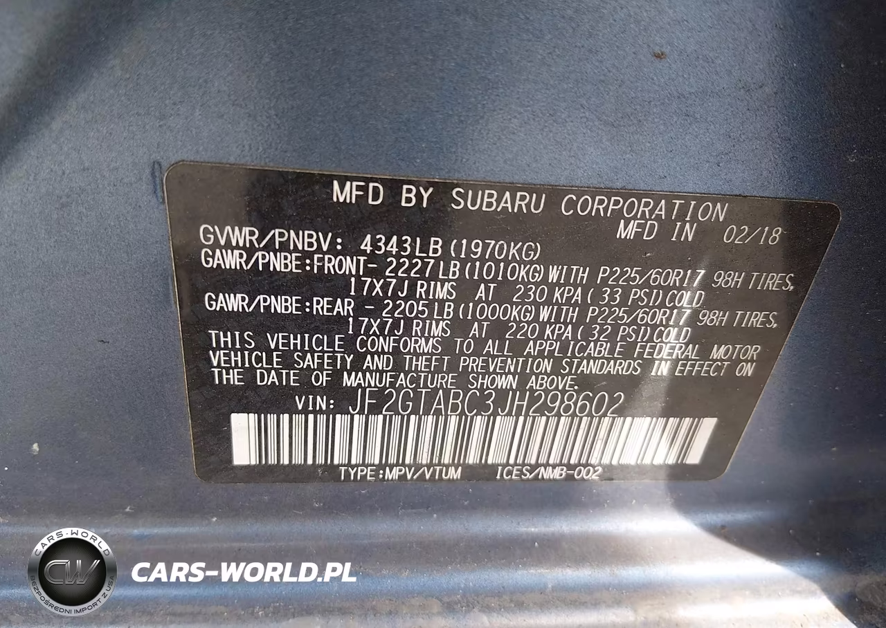 2018 Subaru Crosstrek 2.0I Premium VIN:JF2GTABC3JH298602 - 9
