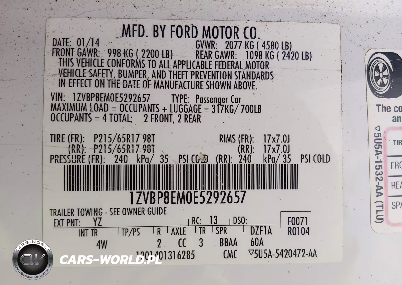 2014 Ford Mustang V6 Premium VIN:1ZVBP8EM0E5292657 - 9