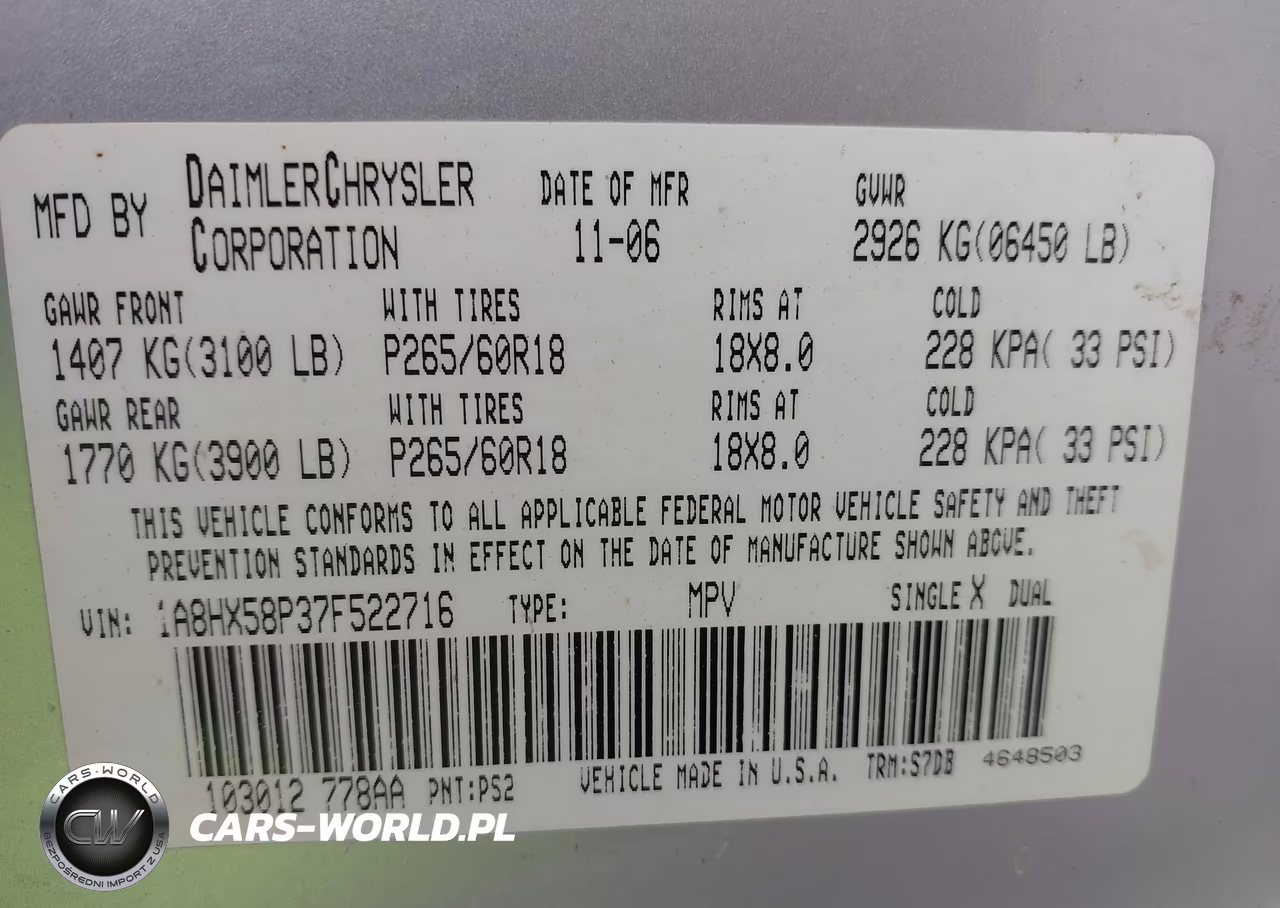 2007 Chrysler Aspen Limited VIN:1A8HX58P37F522716 - 9