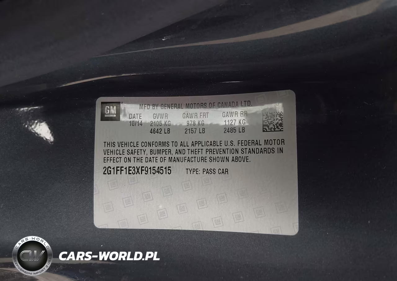 2015 Chevrolet Camaro 2Lt VIN:2G1FF1E3XF9154515 - 9