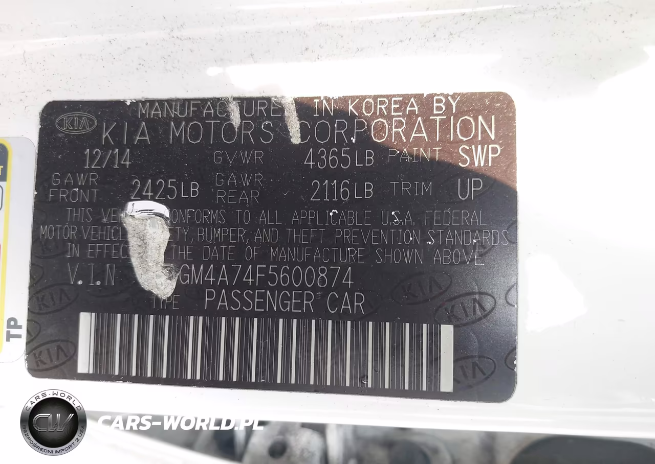 2015 Kia Optima Lx VIN:KNAGM4A74F5600874 - 9