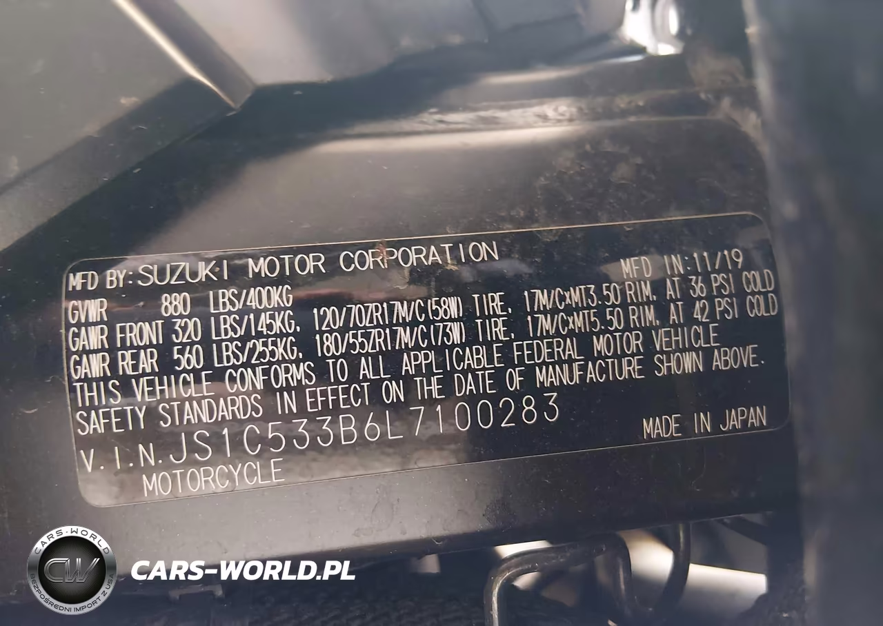 2020 Suzuki Gsx-S750 M-Z VIN:JS1C533B6L7100283 - 10