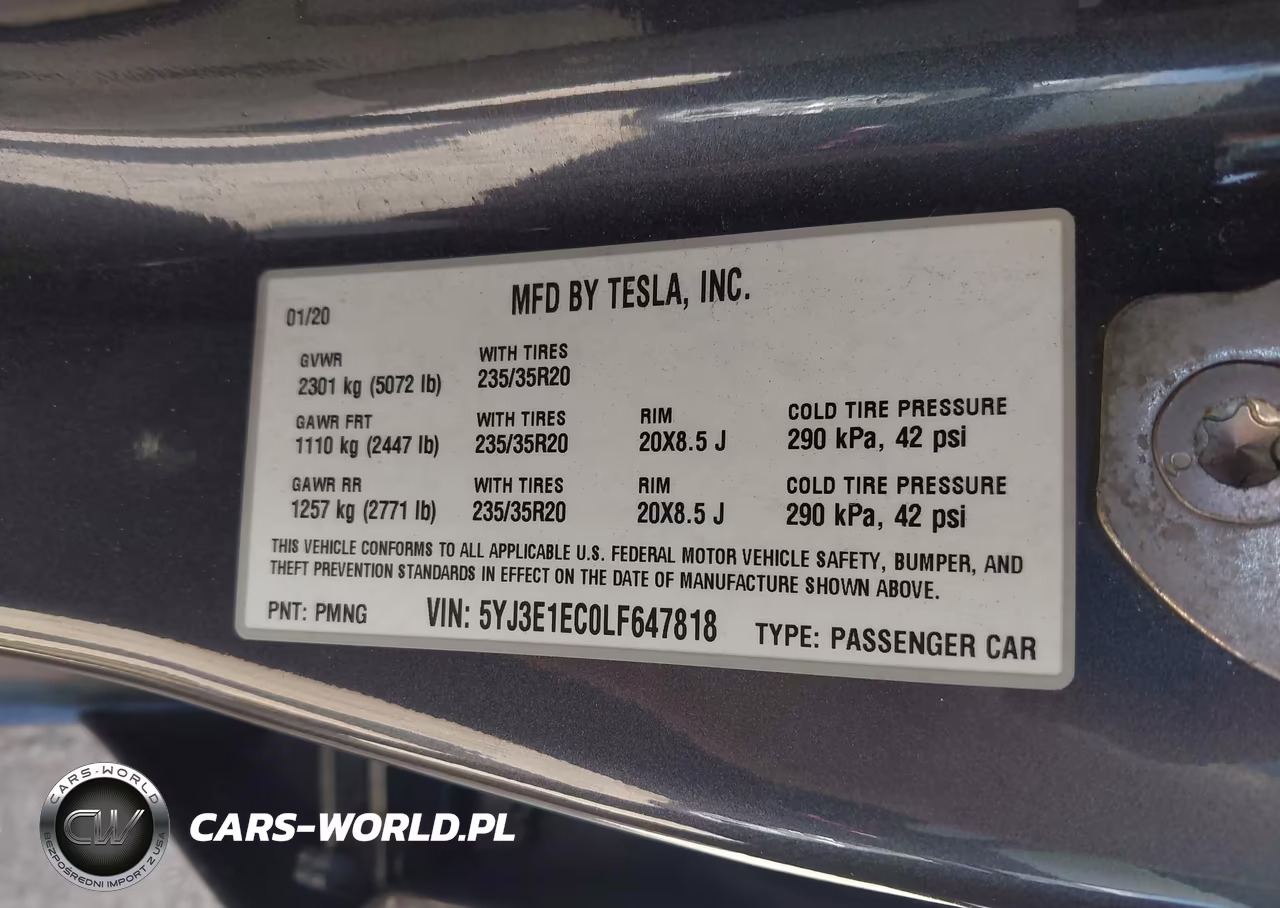2020 Tesla Model 3 Performance Dual Motor All-Wheel Drive VIN:5YJ3E1EC0LF647818 - 9