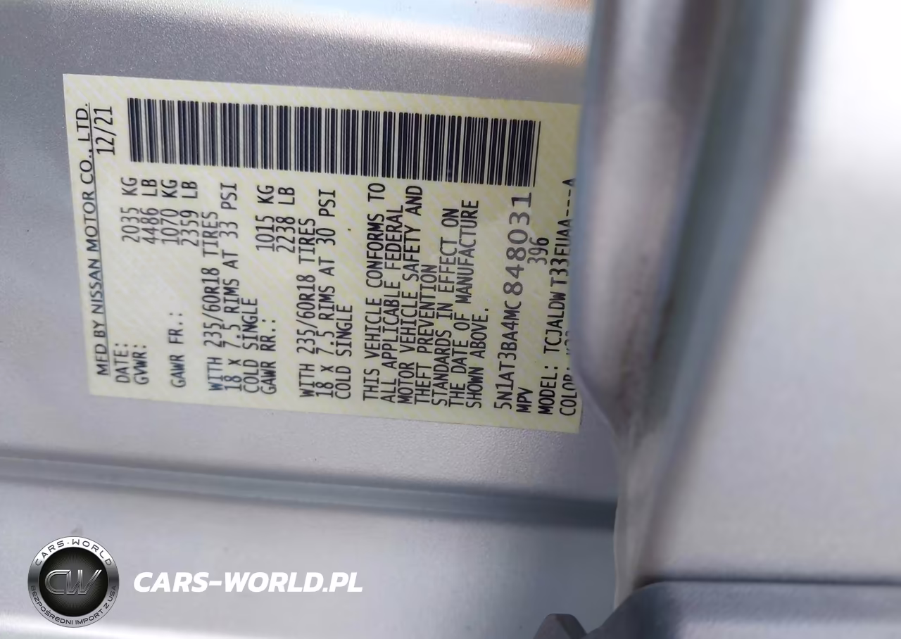 2021 Nissan Rogue Sv Fwd VIN:5N1AT3BA4MC848031 - 9