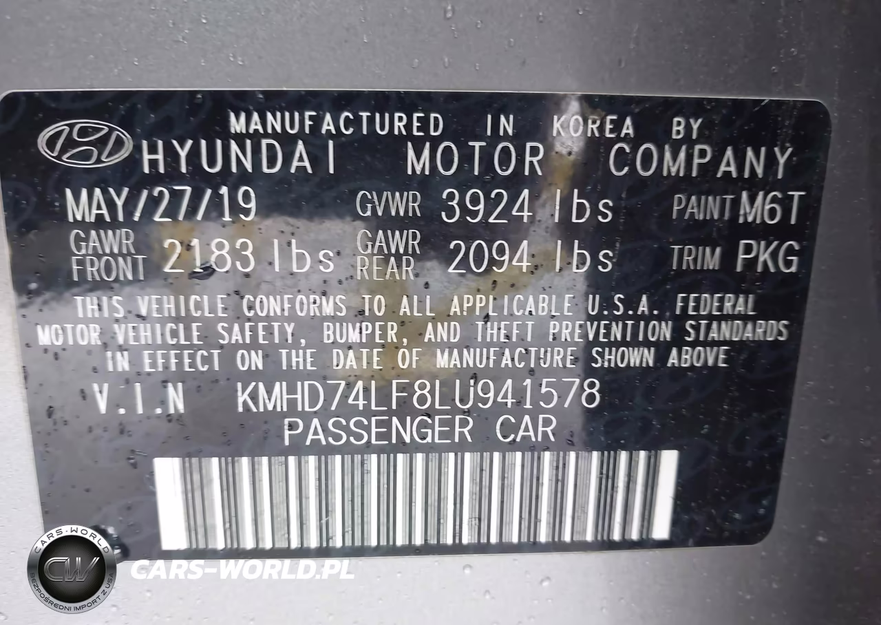 2020 Hyundai Elantra Se VIN:KMHD74LF8LU941578 - 9
