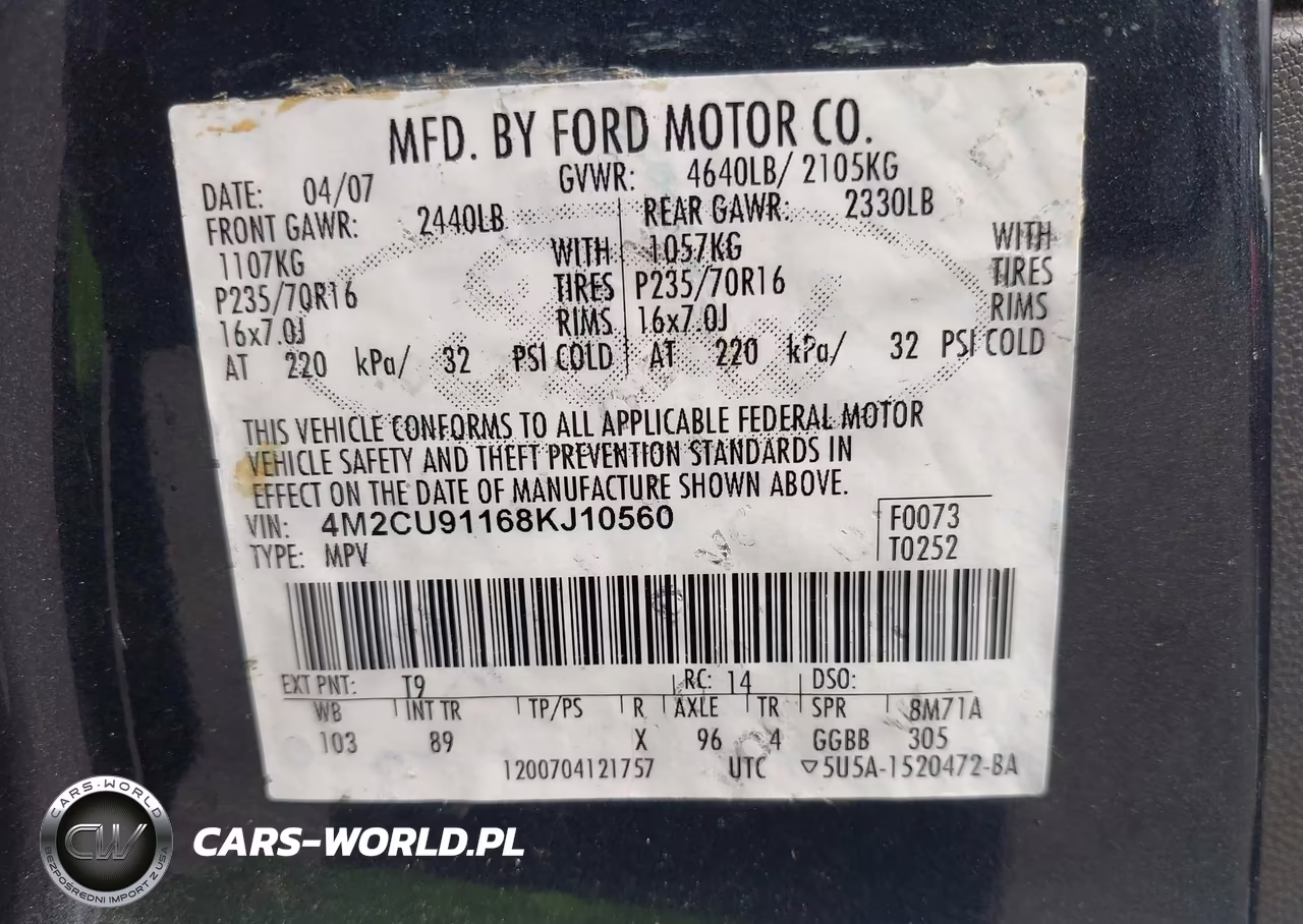 2008 Mercury Mariner V6 VIN:4M2CU91168KJ10560 - 9