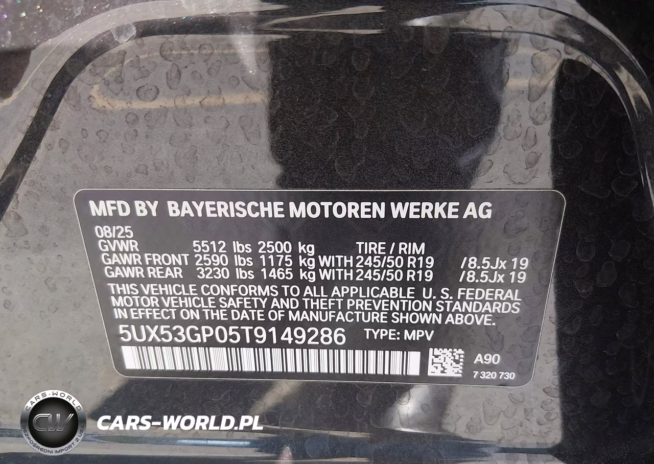 2026 BMW X3 30 xDrive VIN:5UX53GP05T9149286 - 9