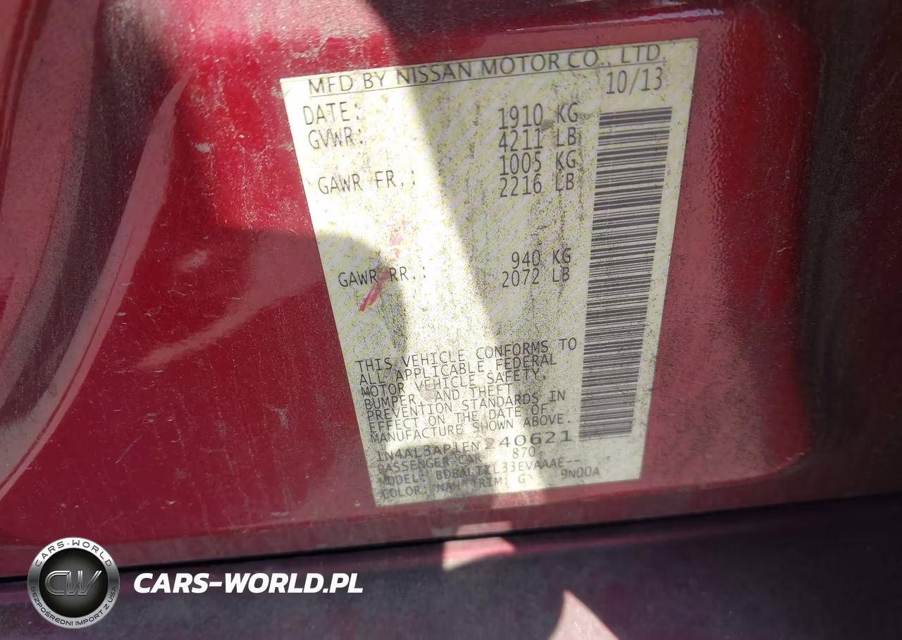 2014 Nissan Altima 2.5 Sv VIN:1N4AL3AP1EN240621 - 9