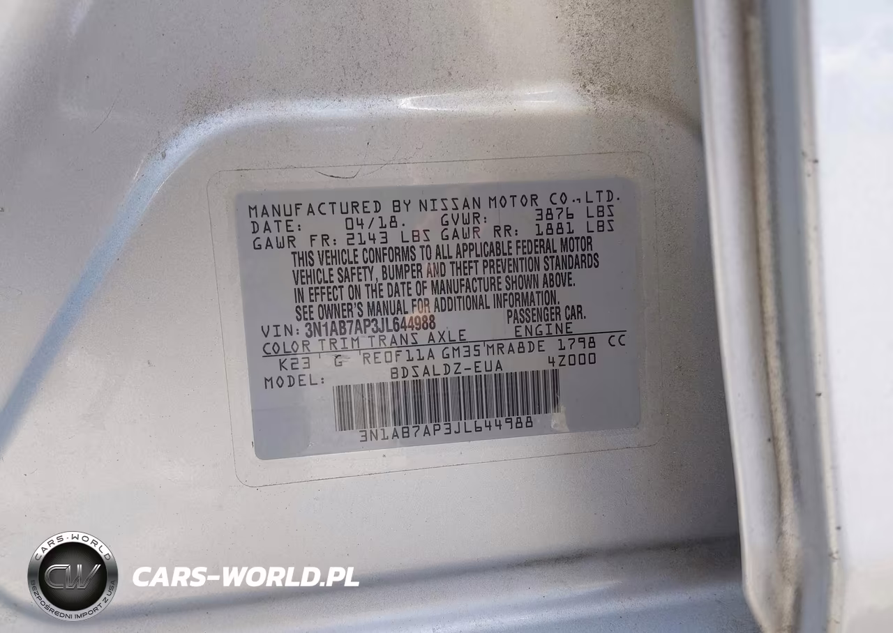 2018 Nissan Sentra Sv VIN:3N1AB7AP3JL644988 - 9